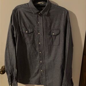 Men's Blue/Gray Button-Up Shirt